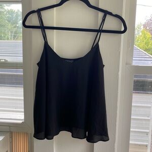 Topshop black chiffon tank top